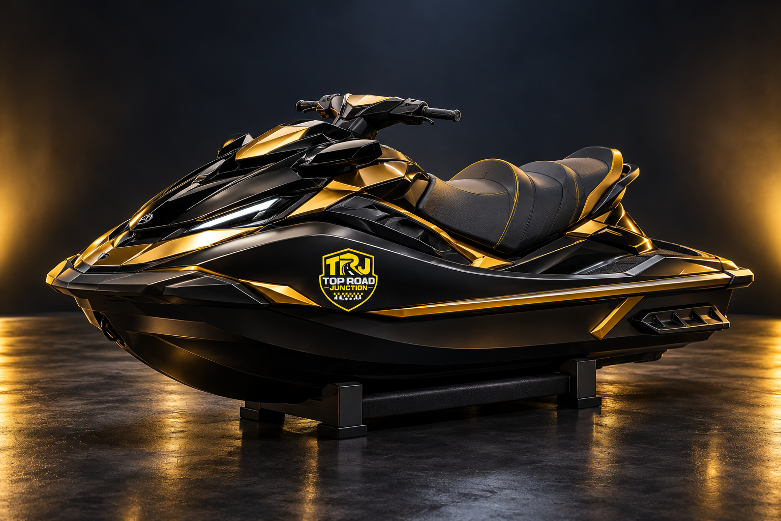 Black-and-gold Top Road Junction jet ski
